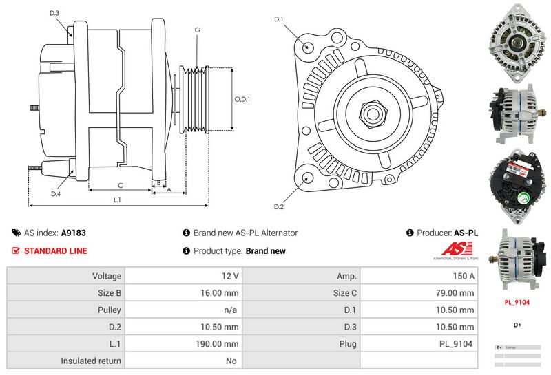 AS-PL A9183 Alternator