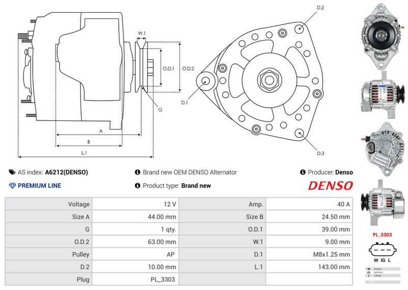 AS-PL A6212(DENSO) Alternator