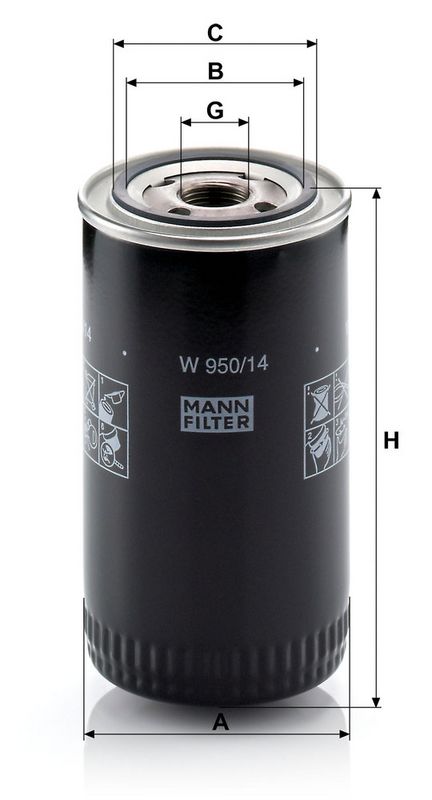Õlifilter, MANN-FILTER W 950, 14