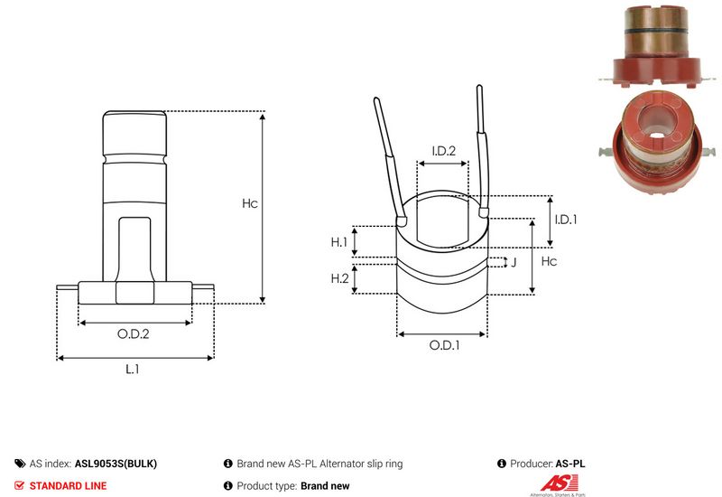 Rõngas, generaator, AS-PL ASL9053S(BULK)