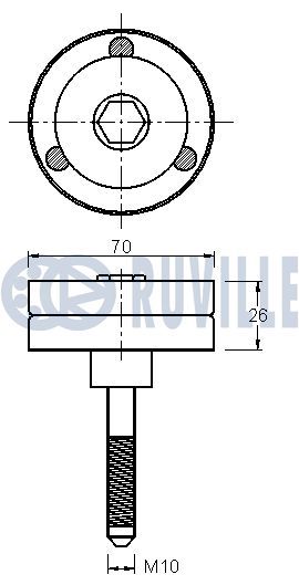 Відвідний/напрямний ролик, поліклиновий ремінь, Ruville 542025