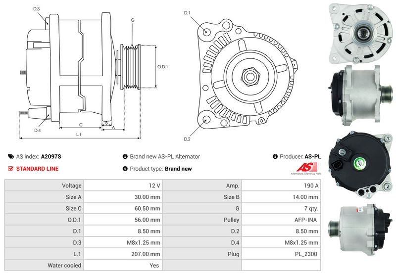 AS-PL A2097S Alternator
