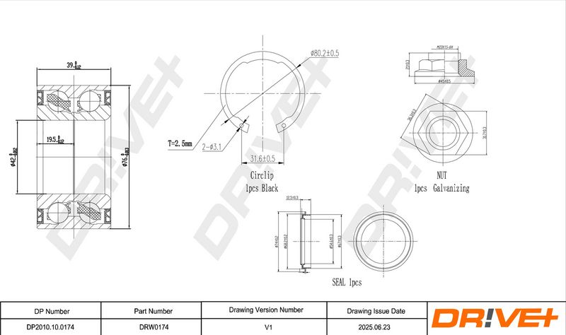 Set rulment roata DP2010.10.0174 Dr!ve+