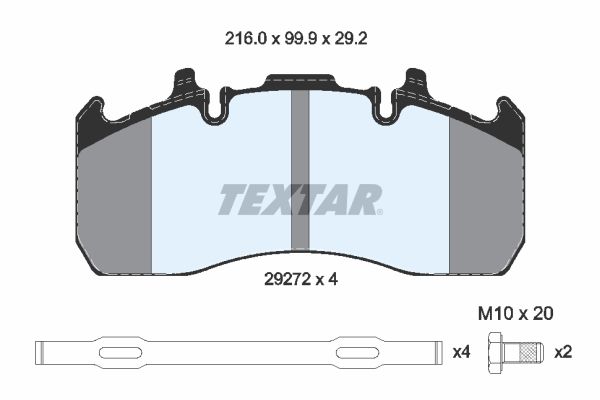 Sada brzdových destiček, kotoučová brzda 2927201