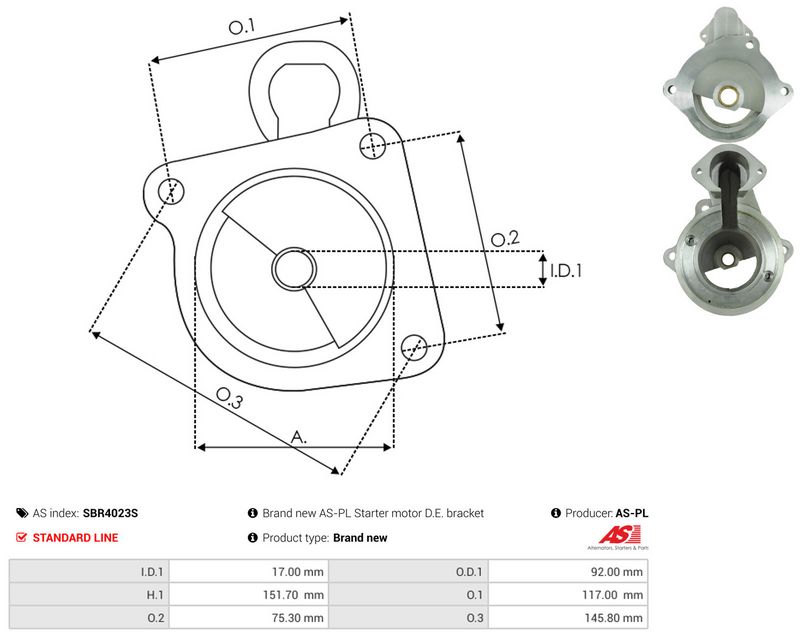 AS-PL SBR4023S Starter Lid, carburettor