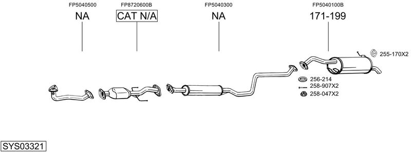 BOSAL kipufogórendszer SYS03321