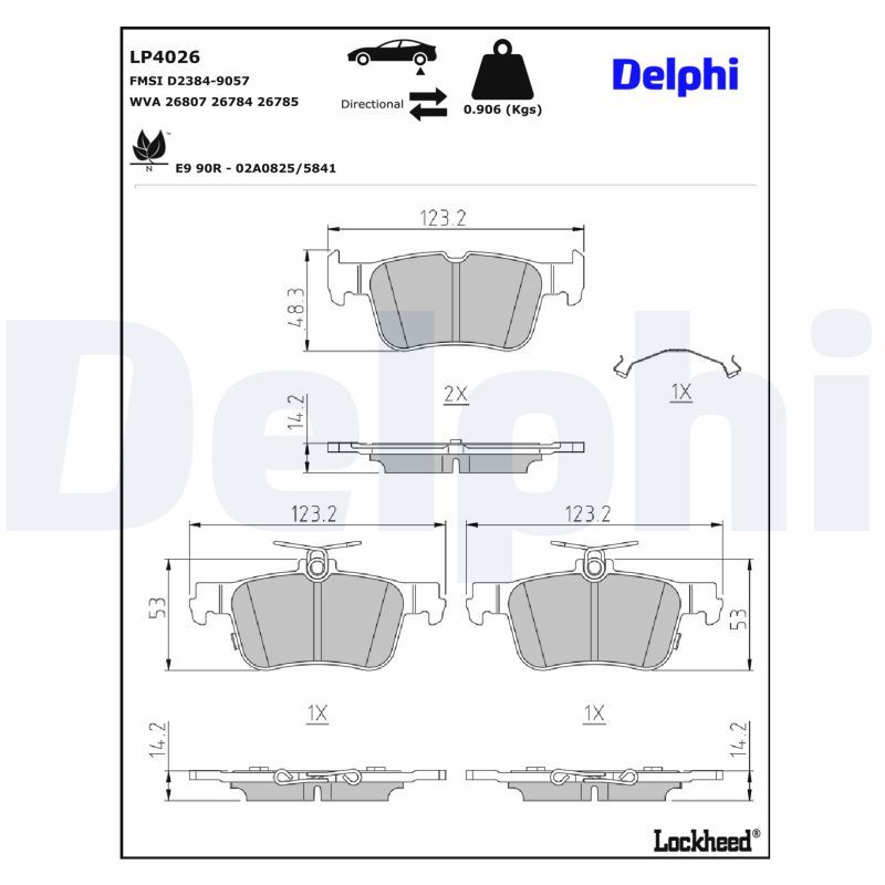 Piduriklotsi komplekt, ketaspidur, DELPHI LP4026