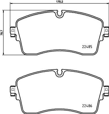 Комплект гальмівних накладок, дискове гальмо, Hella 8DB355039-321