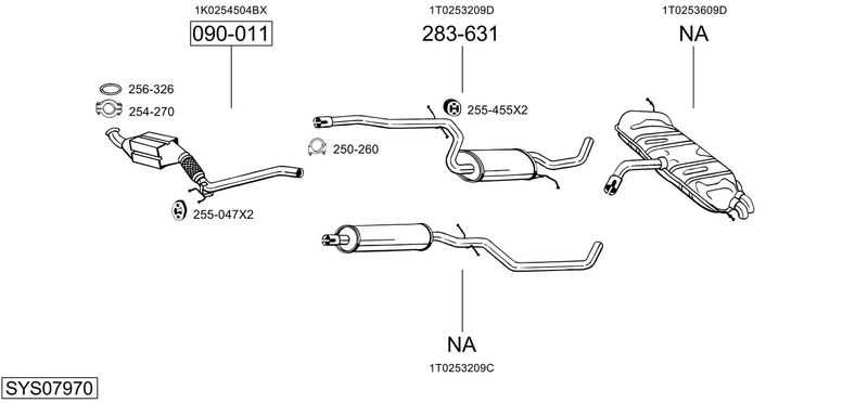 BOSAL kipufogórendszer SYS07970