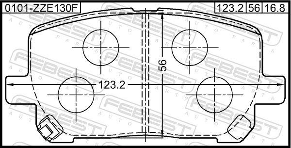 Комплект гальмівних накладок, дискове гальмо, Febest 0101ZZE130F