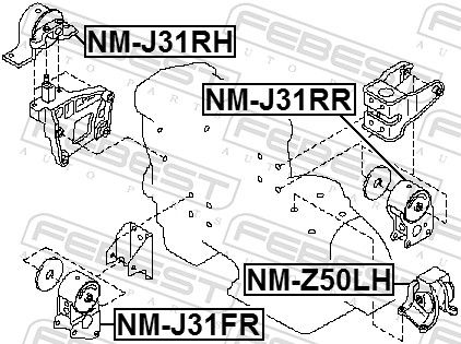 FEBEST NM-J31RR Mounting, engine