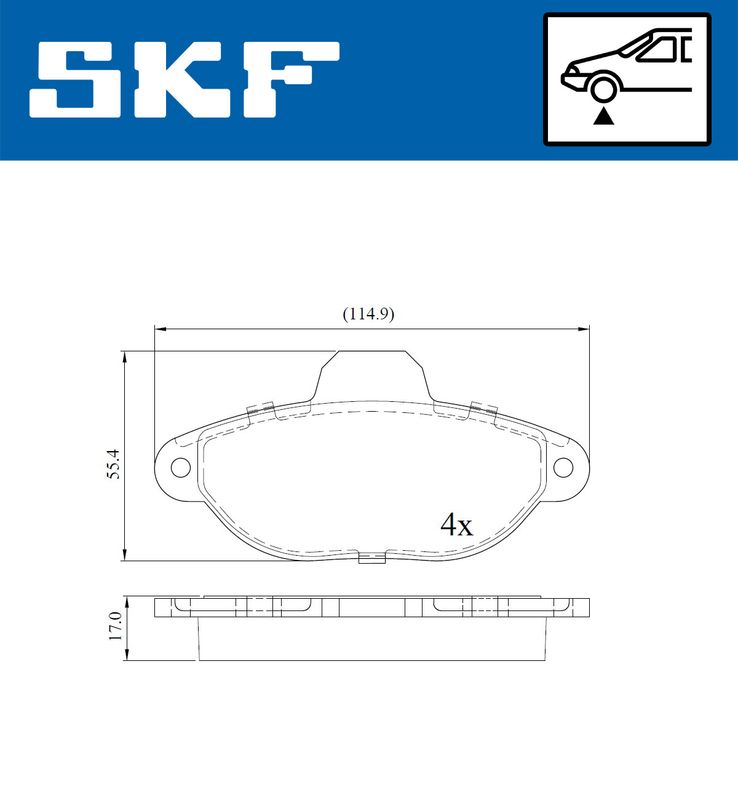 SKF VKBP 80087 E Brake Pad Set, disc brake