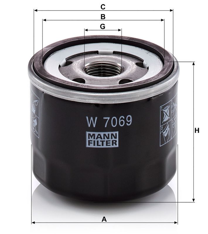 Õlifilter, MANN-FILTER W 7069