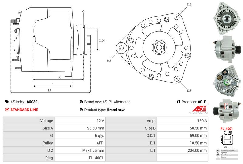 AS-PL A6030 Alternator
