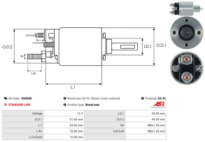 Magnetlülitus, starter, AS-PL SS5040