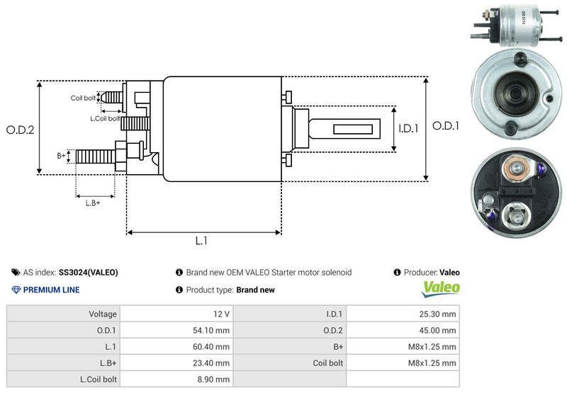 AS-PL SS3024(VALEO) Solenoid Switch, starter
