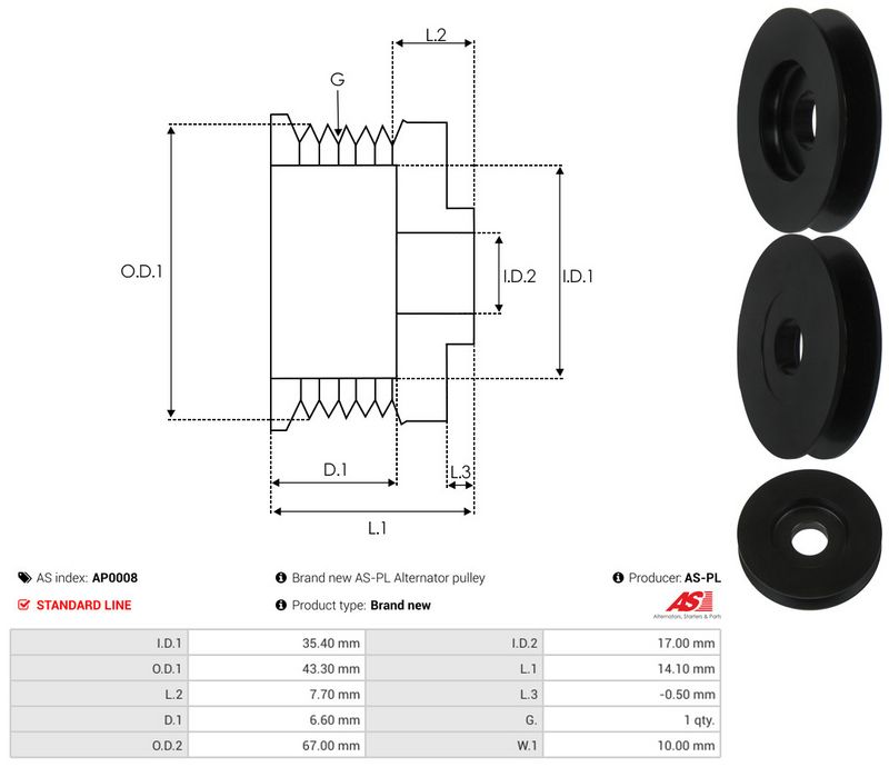 Rihmaratas, generaator, AS-PL AP0008