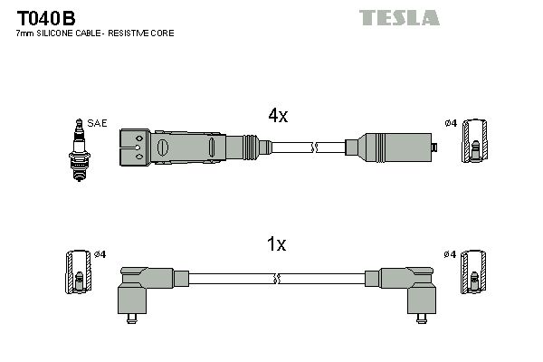 Комплект проводів високої напруги, Tesla T040B