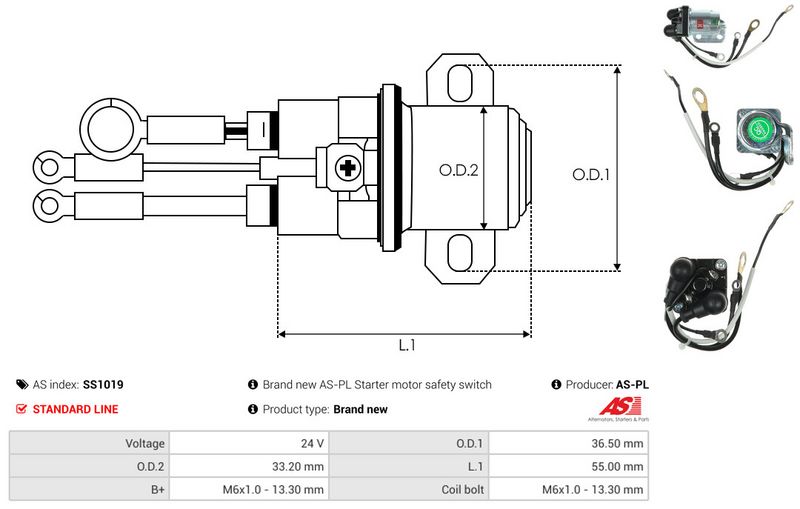 AS-PL SS1019 Solenoid Switch, starter