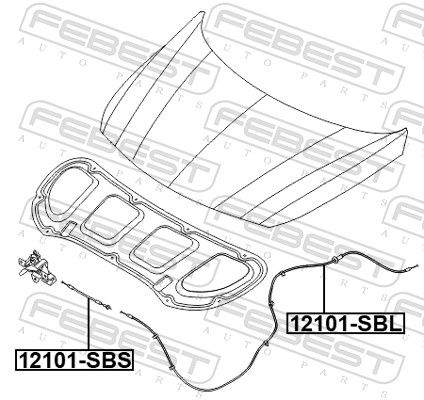Тяга кришки капота, Febest 12101-SBS