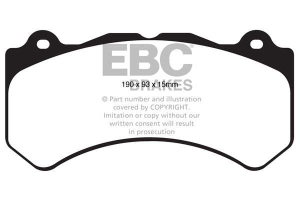 Комплект гальмівних накладок, дискове гальмо, Ebc Brakes DP41853R