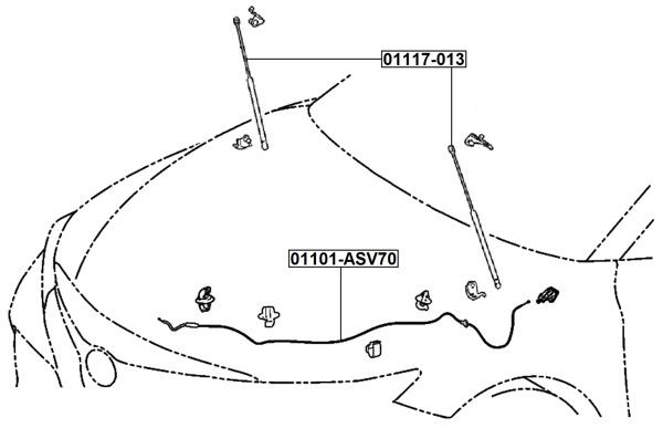 Mootorikapoti trossid, FEBEST 01101-GSV70