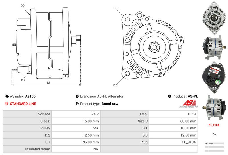 AS-PL A9186 Alternator