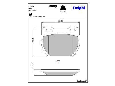 DELPHI LP777 Brake Pad Set, disc brake