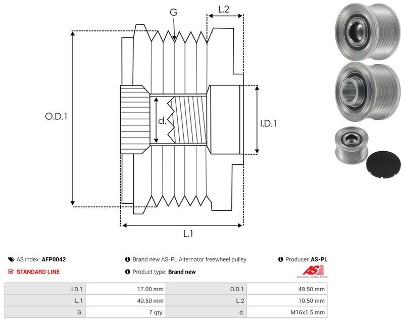 AS-PL AFP0042 Alternator Freewheel Clutch