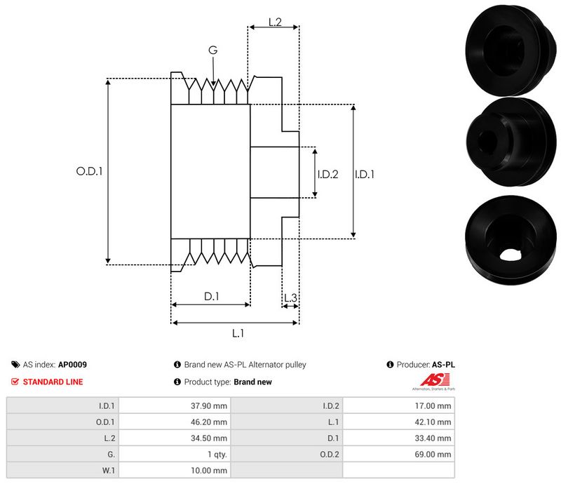 Rihmaratas, generaator, AS-PL AP0009