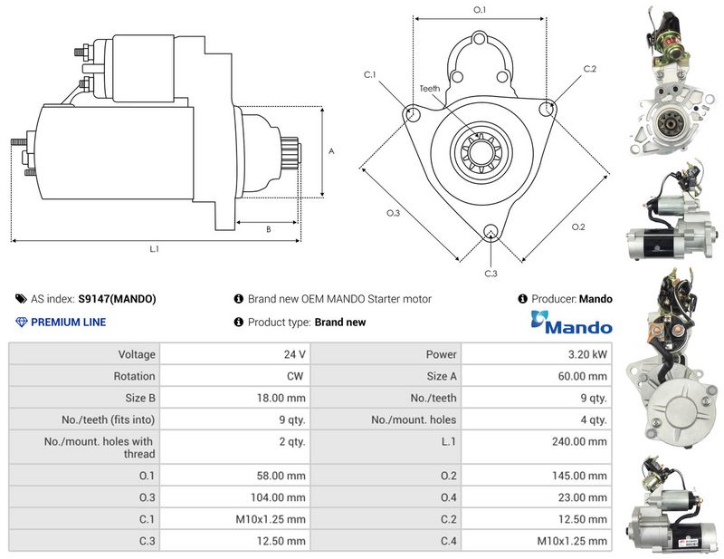 AS-PL S9147(MANDO) Starter