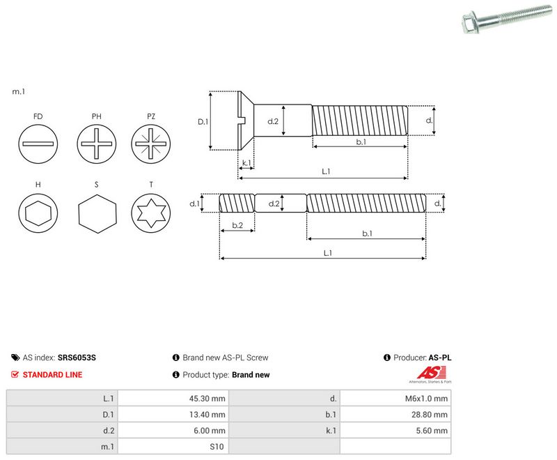 AS-PL SRS6053S Repair Set, alternator