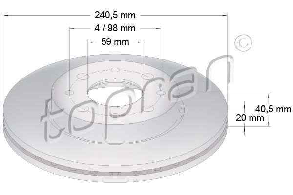 Гальмівний диск, Topran 304231
