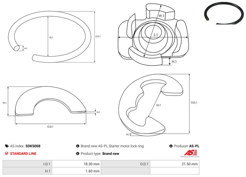AS-PL SDK5008 Repair Kit, starter