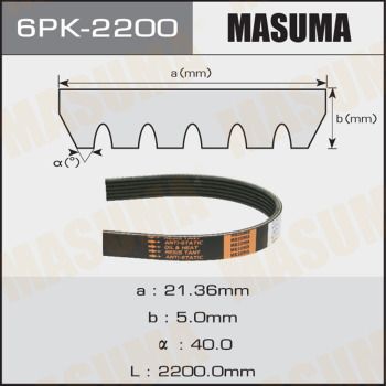 Поліклиновий ремінь, Masuma 6PK2200