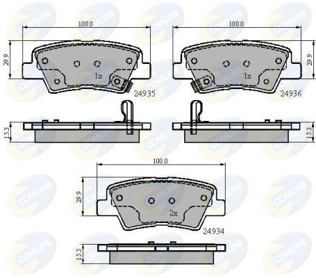 Комплект гальмівних накладок, дискове гальмо, Comline CBP32023