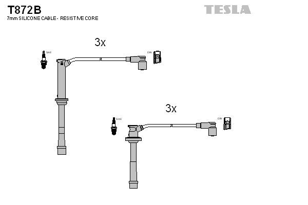 Комплект проводів високої напруги, Tesla T872B