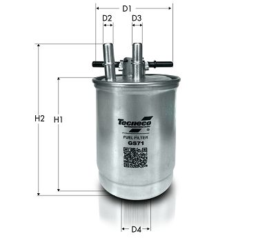 Фільтр палива, фільтрувальний елемент, Ford Fiesta IV, Focus, Tourneo, Transit/Renault Laguna I 1.8DI/1.9dCi 98-04, Tecneco GS71