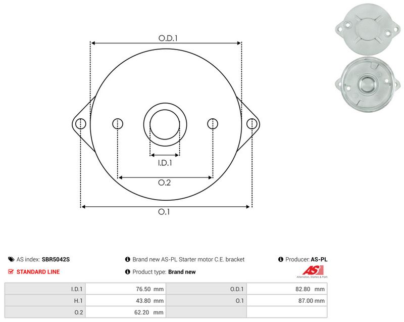 AS-PL SBR5042S Starter Lid, carburettor