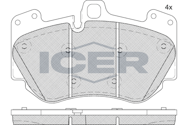 Комплект гальмівних накладок, дискове гальмо, Icer 182349