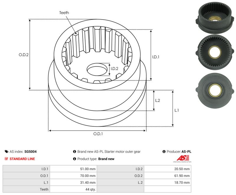 AS-PL SG5004 Repair Kit, starter