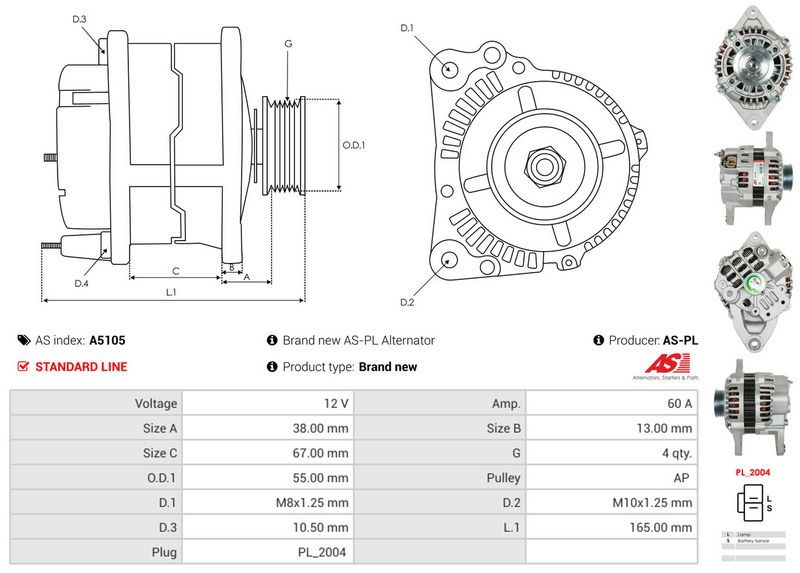 AS-PL A5105 Alternator
