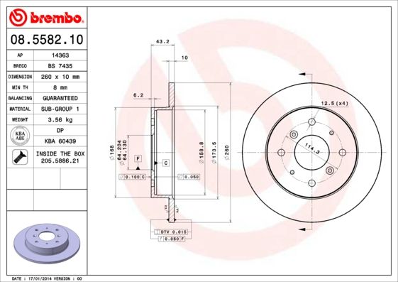 BREMBO Remschijf 08.5582.10