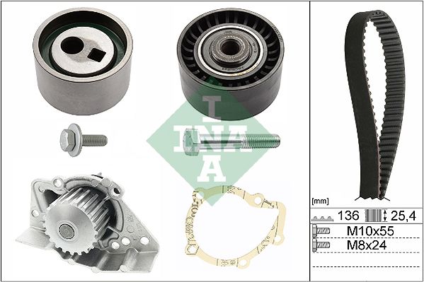 Schaeffler INA Vízpumpa + fogasszíj készlet 530 0095 30