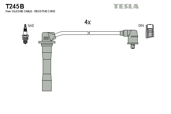 Комплект проводів високої напруги, Tesla T245B