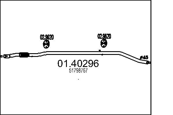 MTS kipufogócső 01.40296