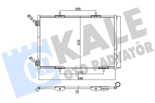 KALE CITROEN Радіатор кондиціонера конденсатор C2, C3 Aircross, C3 II,III, C4 Cactus, DS3, Opel, Peugeot 207/2008/208