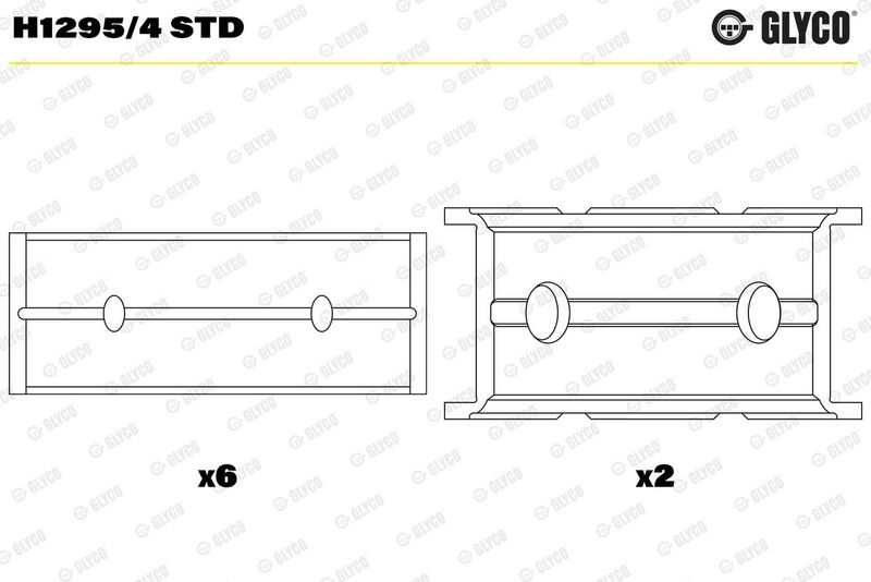 Coussinet+vilebrequin GLYCO H1295/4 STD