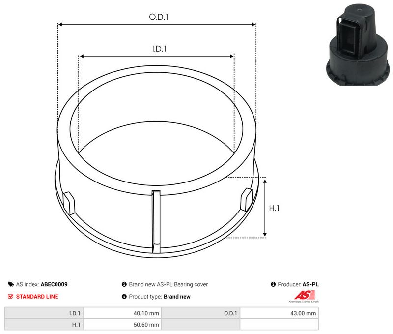AS-PL ABEC0009 Protective Cap, alternator
