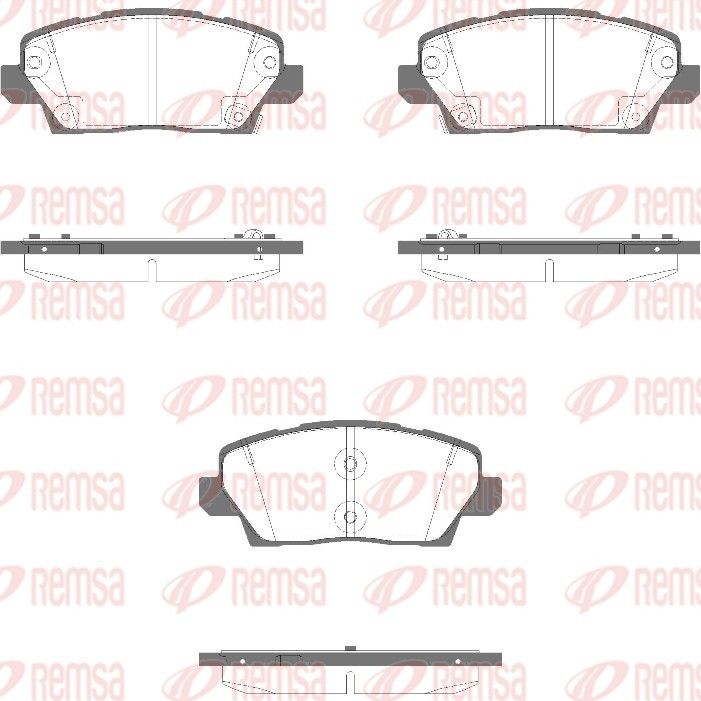 Комплект гальмівних накладок, дискове гальмо, Remsa 1995.02
